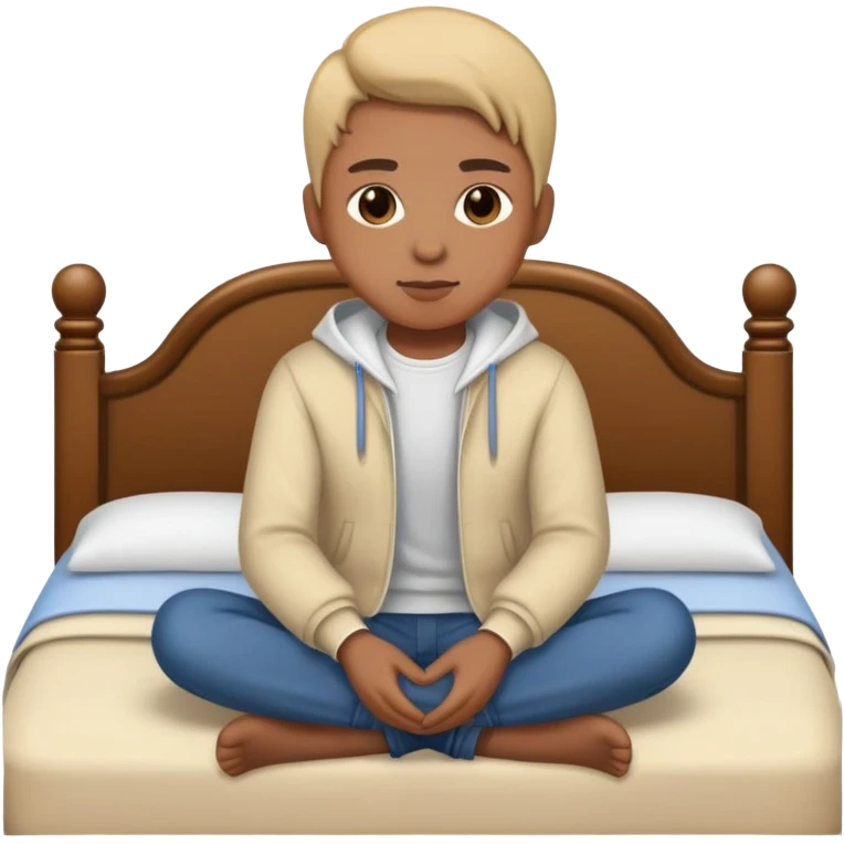 Sitting on bed with clothes on emoji