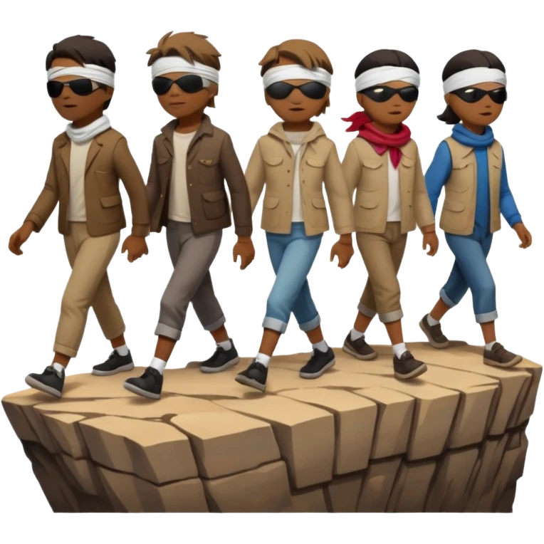the blind leading the blind off a cliff  emoji