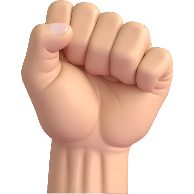 an elderly wrinkled white fist, 3D rendered style emoji