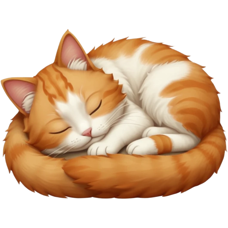 ginger and white small cat eyes closed lying down upside down emoji