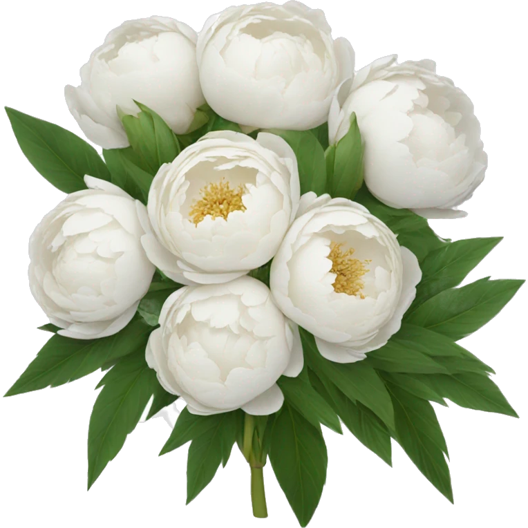 White peonies bouquet  emoji