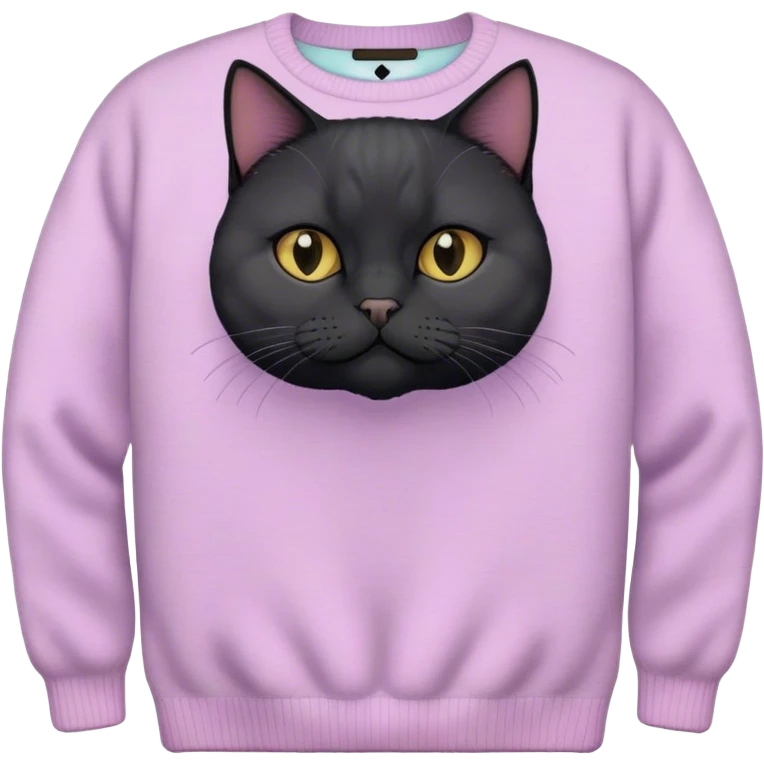 Black British cat with pastel sweater emoji