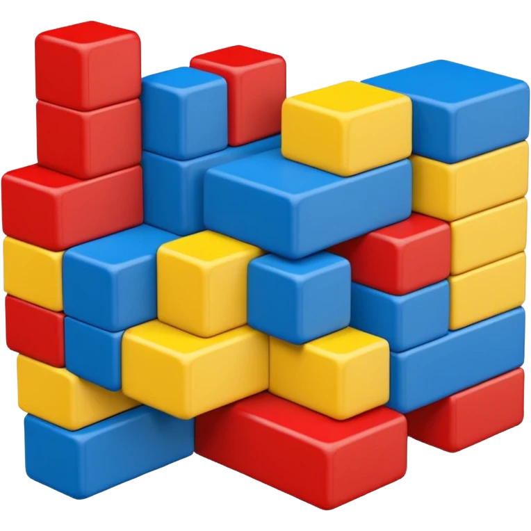 blocks ontop of eachother but staggered in different primary colours emoji
