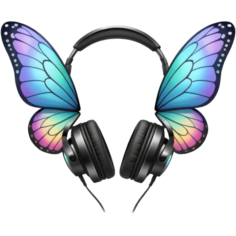 headpones with butterfly wings emoji
