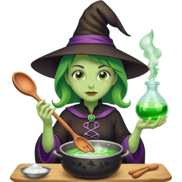 green witch cooking potion emoji