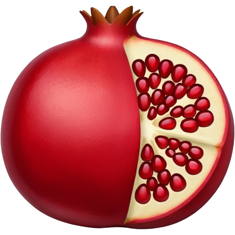 half red pomegranate emoji