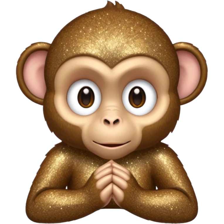 glitter monkey silence brown emoji