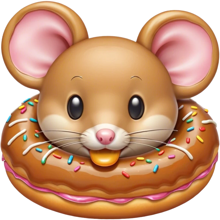 Mouse eating doughnut emoji