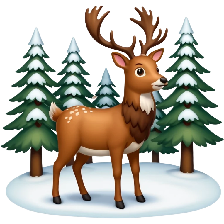 Ein Re das in einem Wald ist und es Schneit emoji