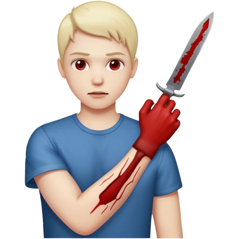 cutting wrist with blade emoji