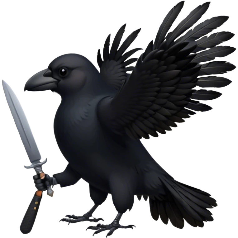 Crow with a knife emoji