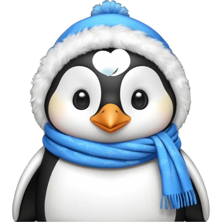 penguin with blue scarf  emoji