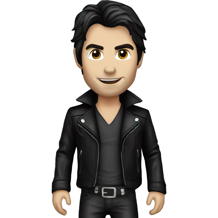 Ian somerhalder as a vampire in a black leather jacket emoji