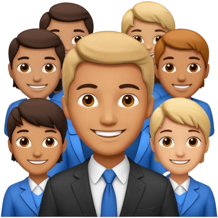 leader figure standing in front of a group emoji