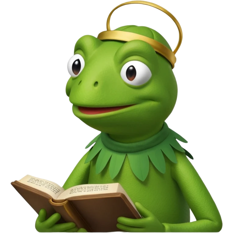 A Kermit the frog reading his scriptures  emoji