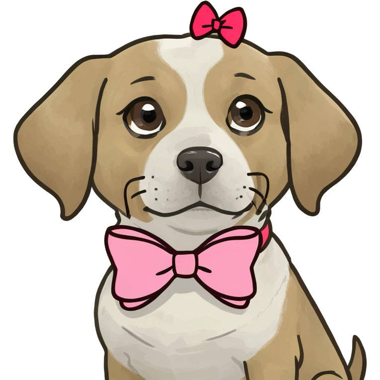Dog with bow emoji