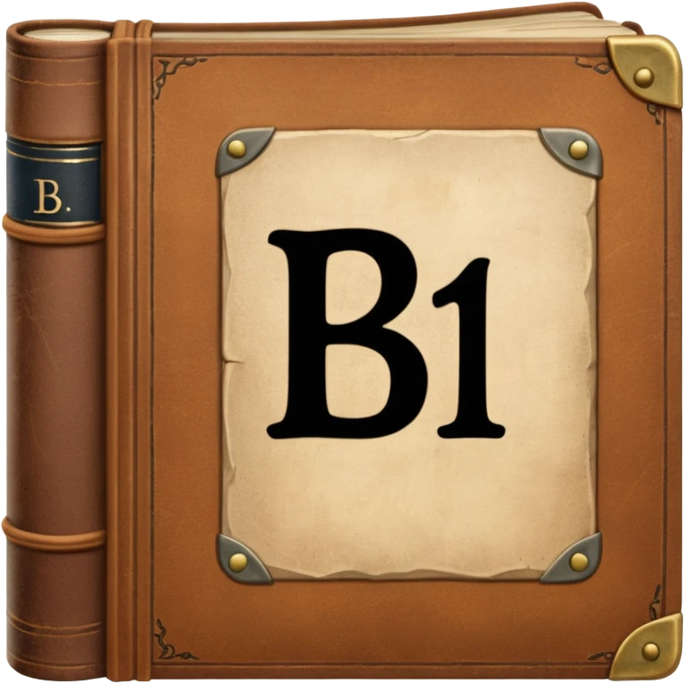 a book with label "B1" on its cover emoji