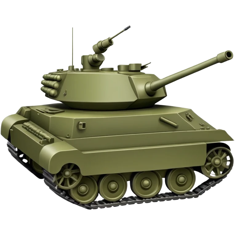 Military battle tank with gun turret and treads emoji