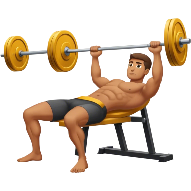 A guy doing flat-benchpress emoji