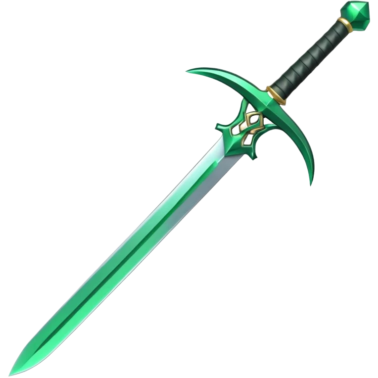 Double-edged arched sword with green color emoji