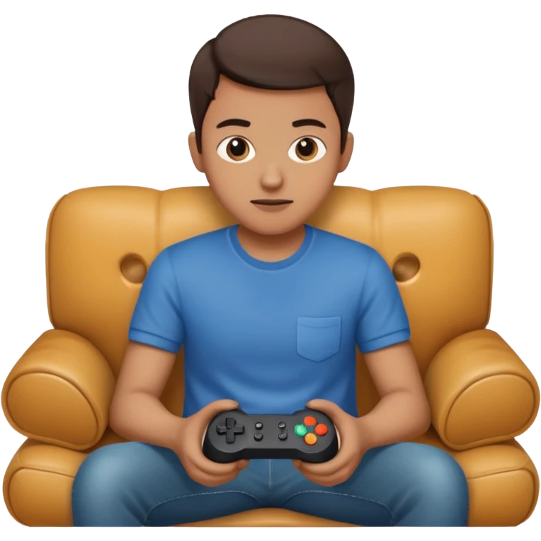 A person sitting on a couch playing video games  emoji