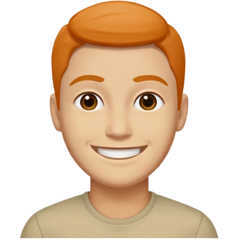радостно удивленный мужчина по пояс в оранжевой футболке  emoji