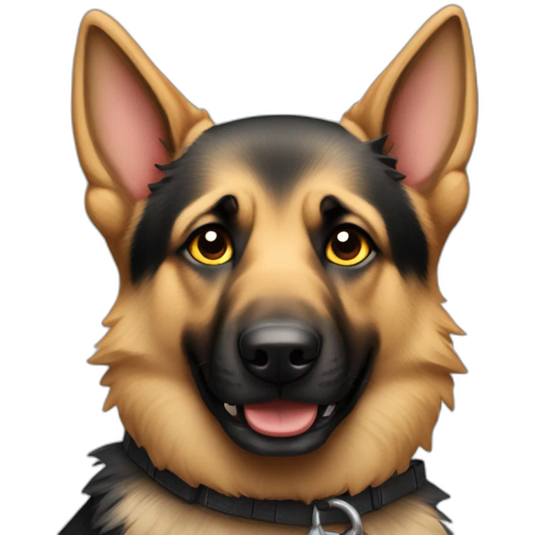 German Shepard with a bat emoji