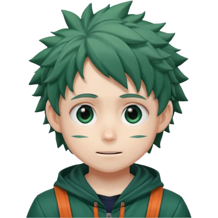 deku from my hero academia with a cute expression emoji