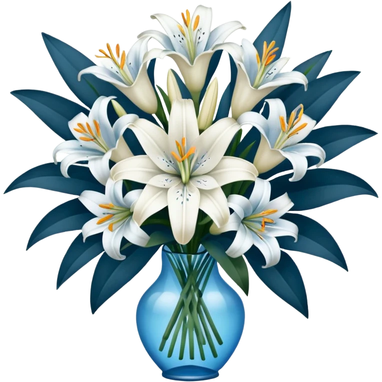 Big white and blue bouquet of Lillie’s  emoji