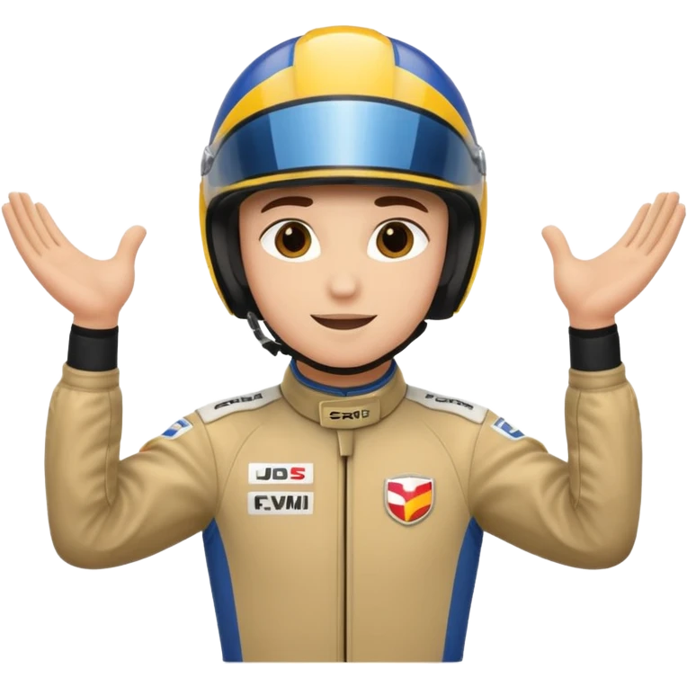Race driver arms streched out emoji | AI Emoji Generator