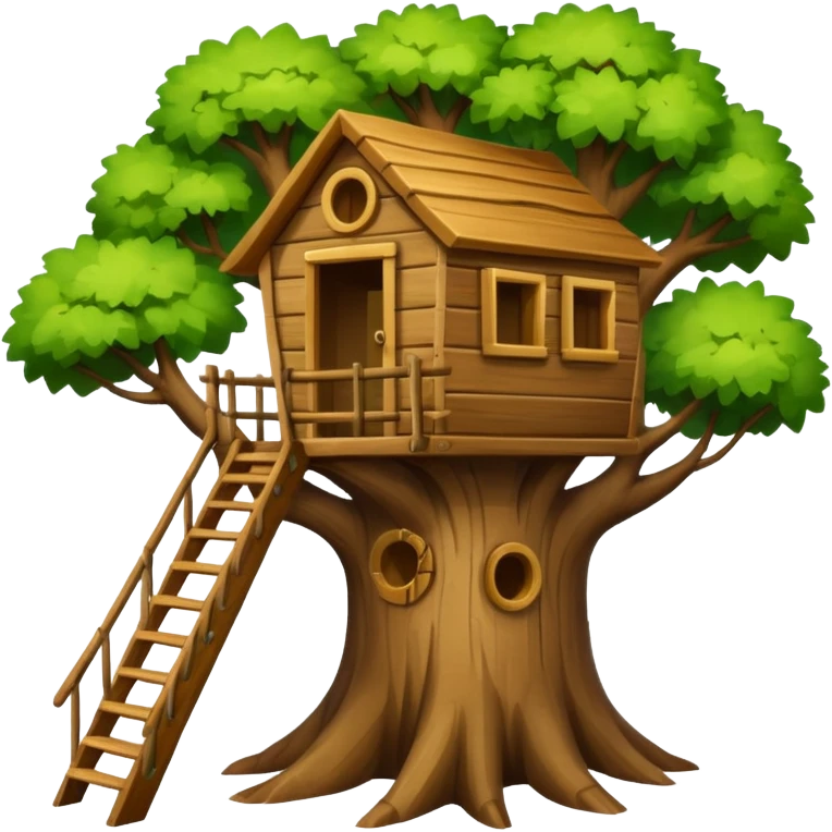 put a big letter W on a treehouse in a tree emoji