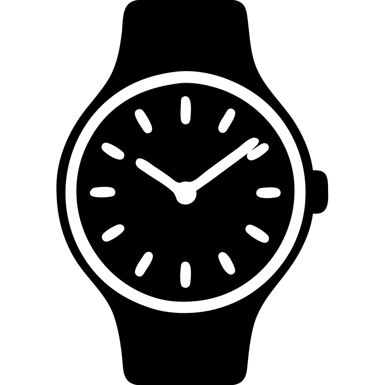 watch, solid filled icon style, bold and simple emoji