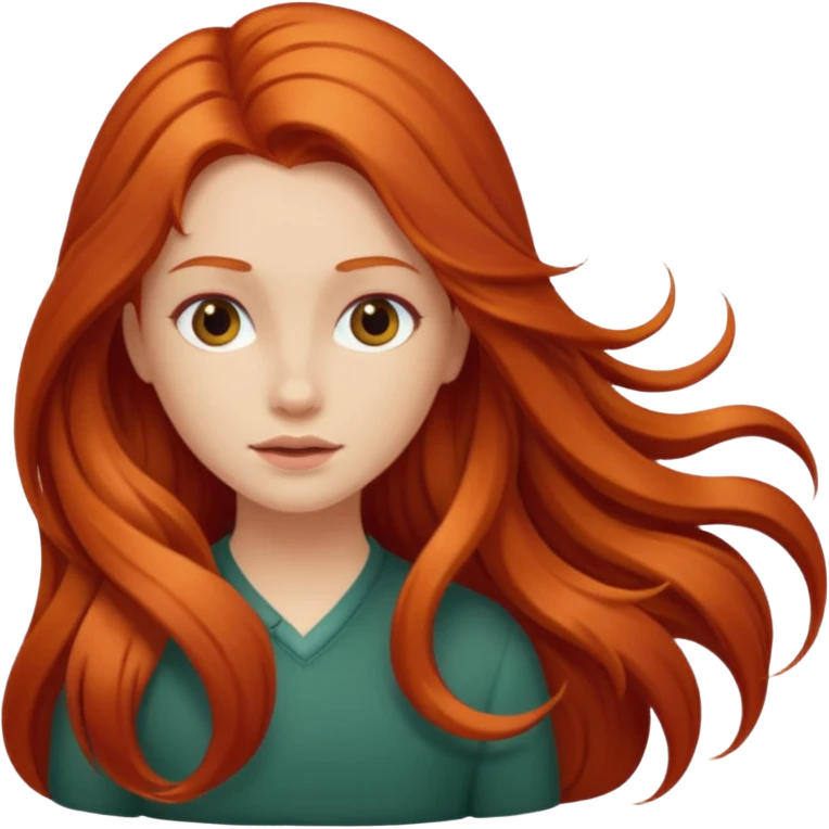 Garota ruiva clara de cabelo comprido  emoji