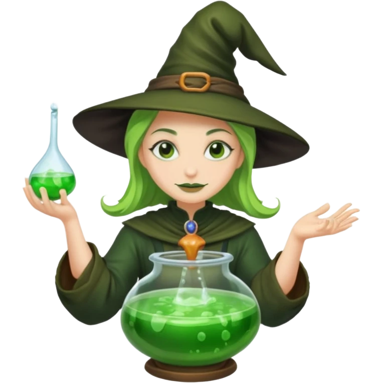 green witch cooking potion emoji