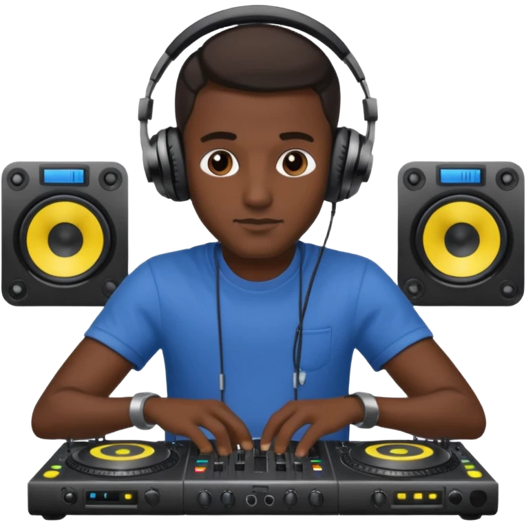 man dj with setup emoji