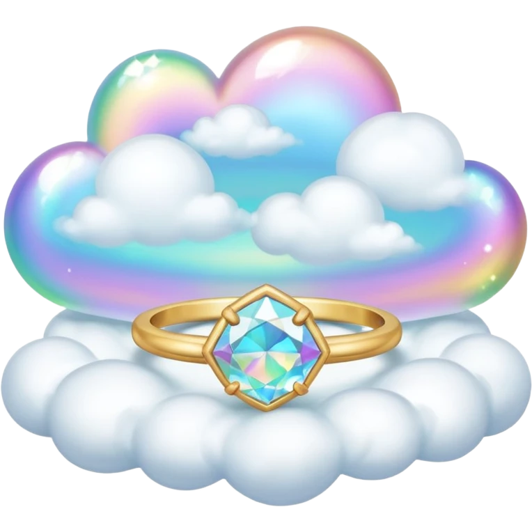 diamond ring on a dreamy cloud emoji