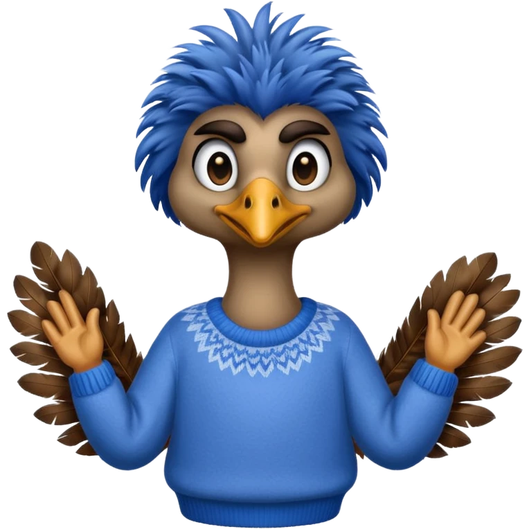 Emu with a sweater on emoji