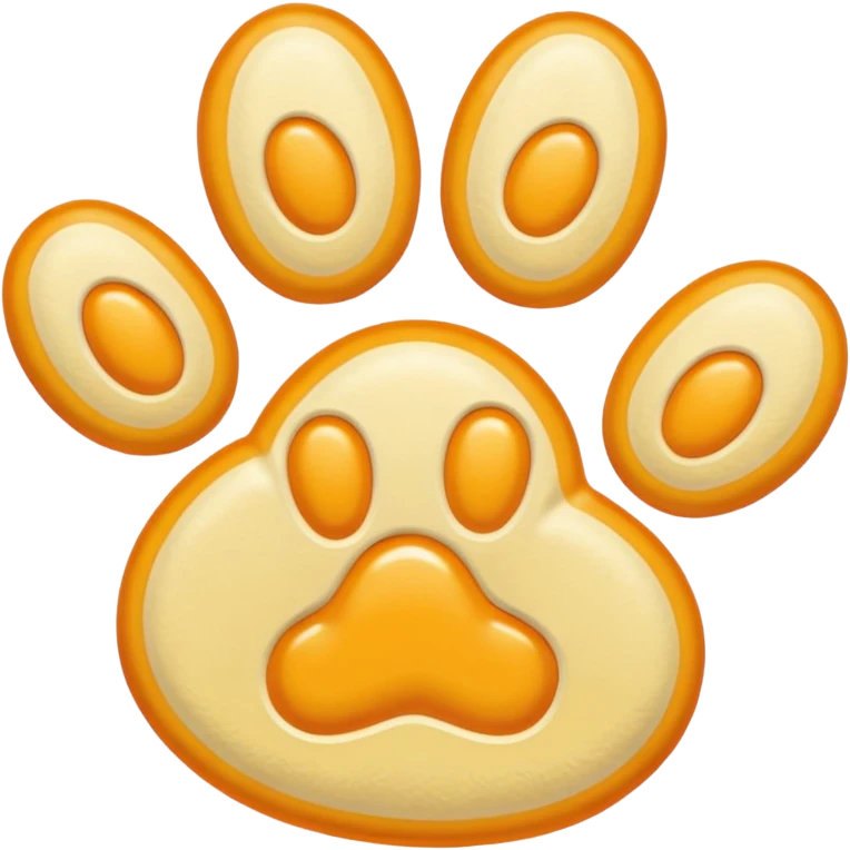 a very light pale pastel yellow-orange pawprint emoji