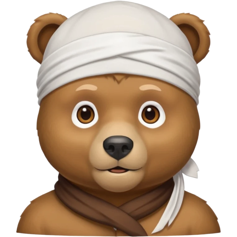 Сделай лицо медведя в белой дюраге emoji