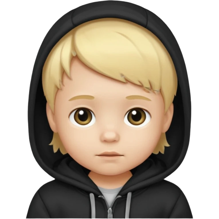 baby with blonde hair and black hoodie emoji