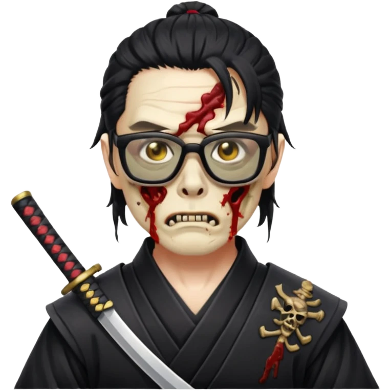 zombie samurai with black glasses emoji