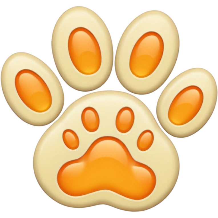 a very light pale pastel yellow-orange pawprint emoji