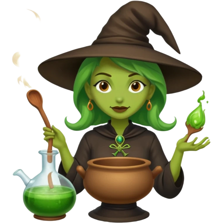 green witch cooking potion emoji
