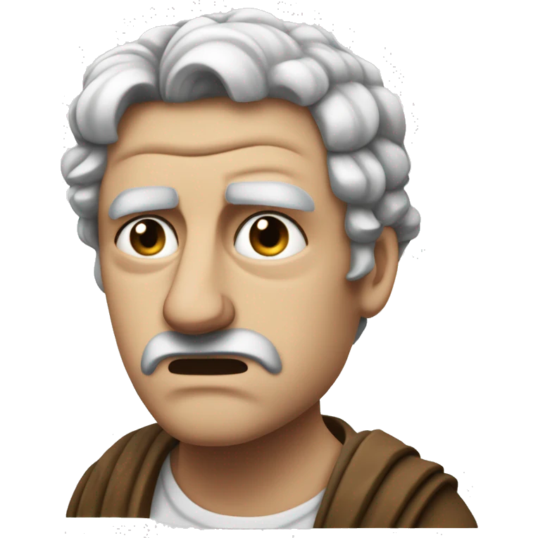 Disgusted Senator: A Roman senator with a displeased expression, nose scrunched up, covering part of his face with his hand as if reacting to something gross or unacceptable. emoji