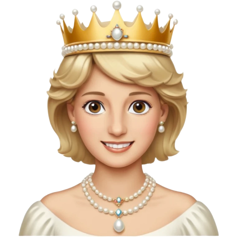 content face, Princess Diana with crown emoji