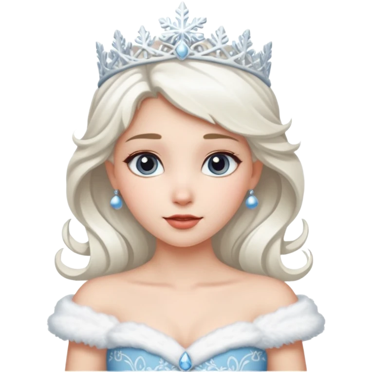 snow princess wearing snow chirsmas clothes looking at the front emoji