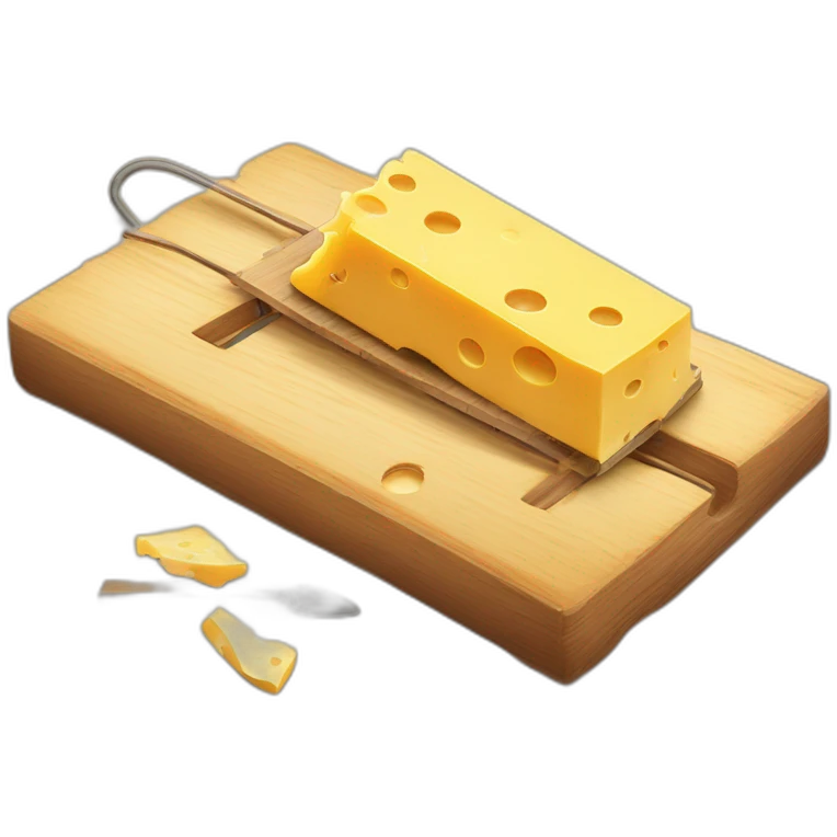 mouse trap with a little piece of cheese on it emoji | AI Emoji Generator