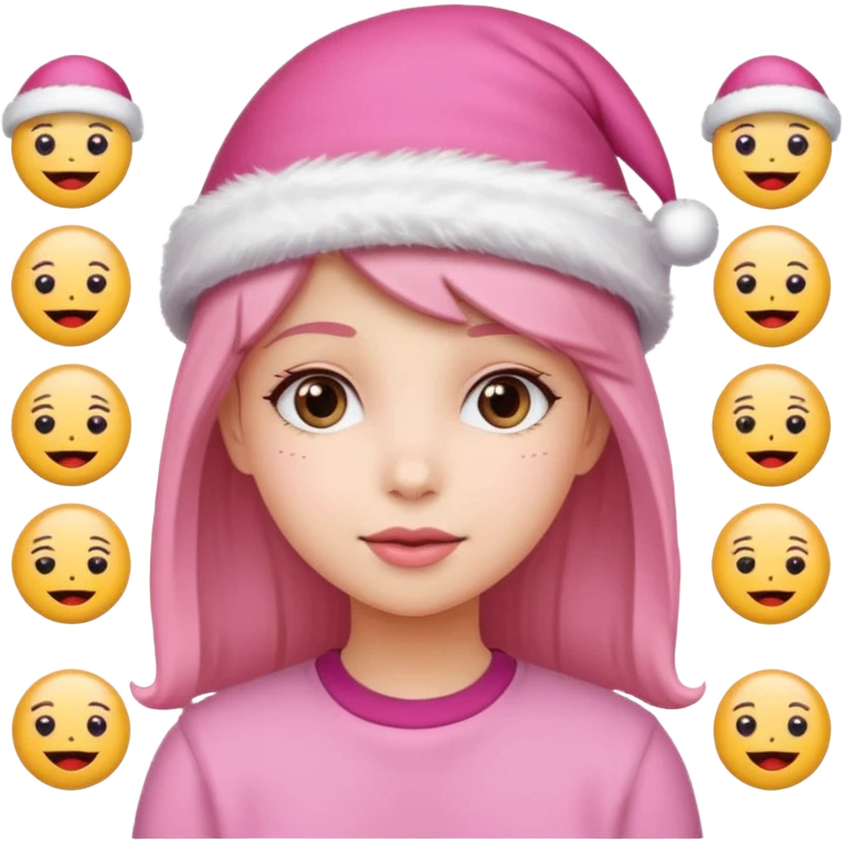 Aestheticgirl pink Christmas emojis emoji