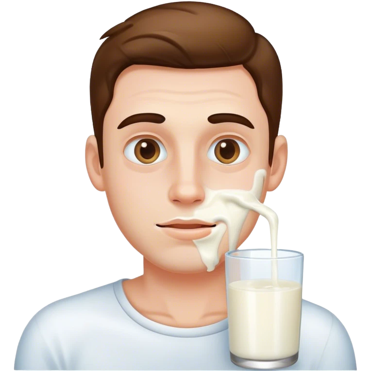 Guy with milk on his face  emoji