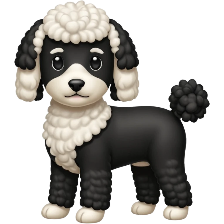 Un caniche blanco y otro caniche negro emoji